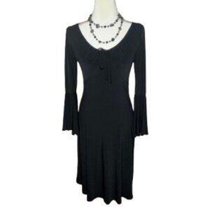 Express Stretch Women's Long Sleeve Midi Black Dress Size 7/8